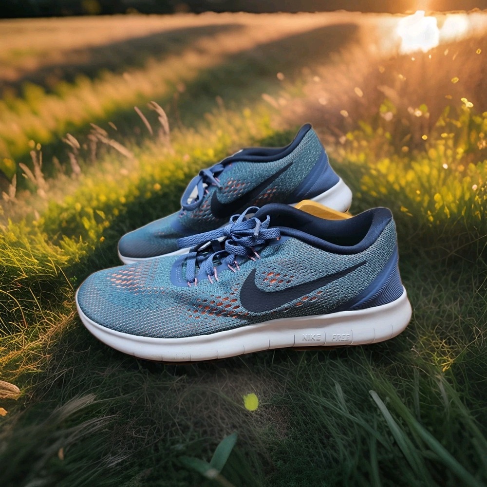 Nike Free RN Running Shoes Womens 8.5 Blue 831509-403 Walking Jogging Workout